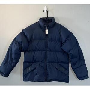 Vintage 10X Goose Down Feather Insulated Puff Jacket Blue Sz M Made in USA 🇺🇸
